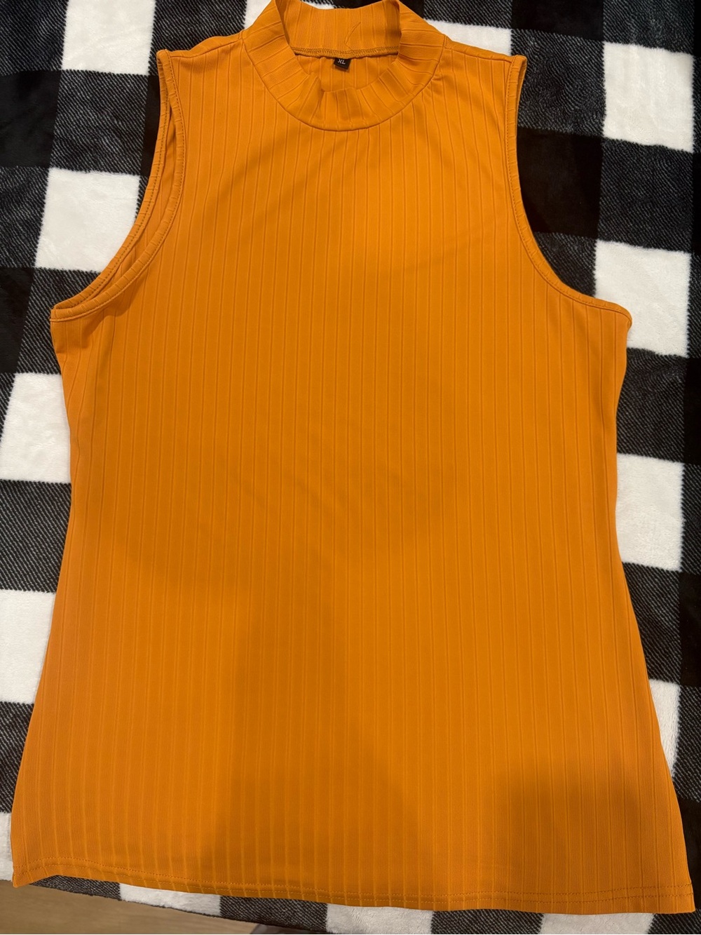 Gorgeous Brand NEW, no tag. Sleeveless Mock Neck Ribbed Tank Top -Orange/Gold. - Picture 1 of 1